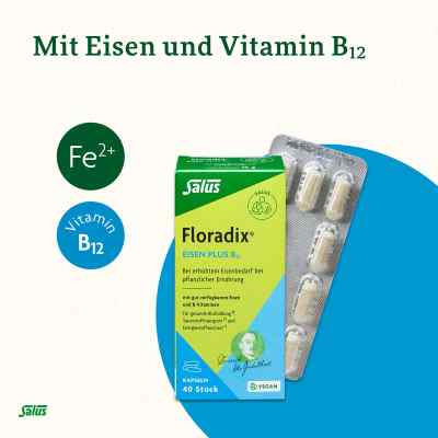 Floradix Żelazo plus witamina B12 kapsułki dla wegan Floradix Żelazo plus witamina B12 kapsułki dla wegan