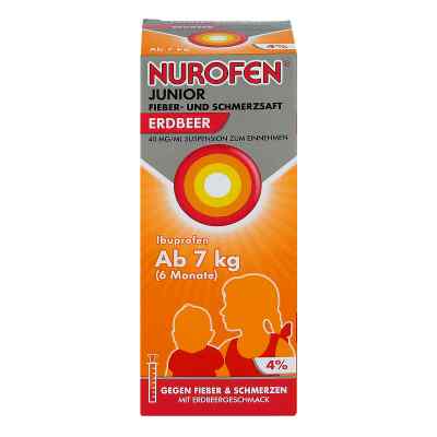 Nurofen Junior sok na ból i gorączkę truskawkowy 40mg/ml zamów na apo-discounter.pl