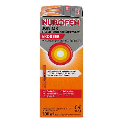 Nurofen Junior sok na ból i gorączkę truskawkowy 40mg/ml zamów na apo-discounter.pl