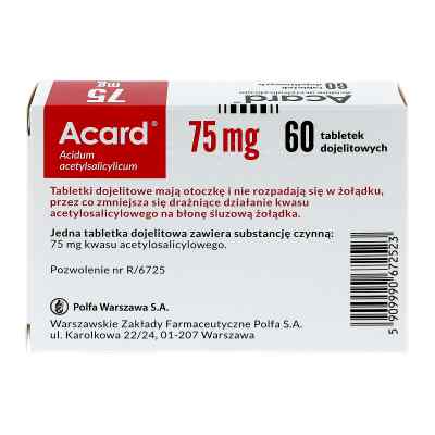 Acard 75 mg tabletki dojelitowe zamów na apo-discounter.pl