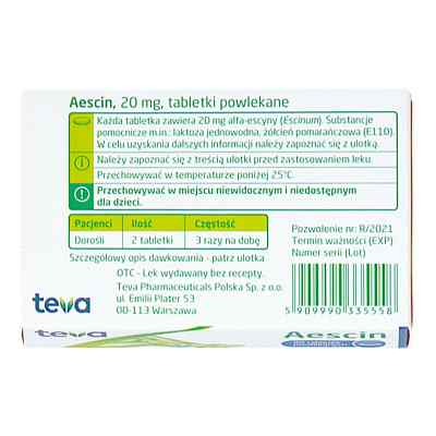 Aescin tabletki 20 mg zamów na apo-discounter.pl