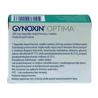 Gynoxin Optima 200mg kapsułki dopochwowe zamów na apo-discounter.pl