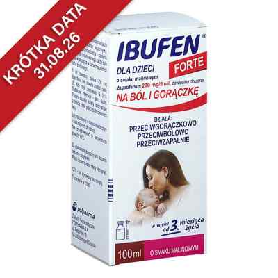Ibufen dla dzieci forte o smaku malinowym 100 ml od ZAKŁADY FARMACEUTY. POLPHARMA S.A. ODDZIAŁ MEDANA  PZN 08300593