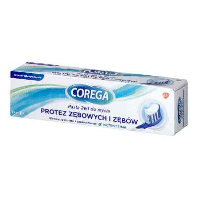 Corega pasta 2w1 do mycia protez zębowych i zębów zamów na apo-discounter.pl
