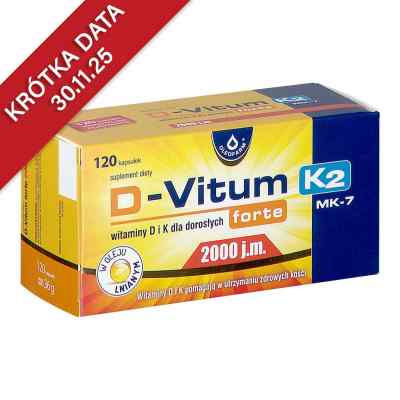 D-Vitum Forte 2000 j.m. K2 MK-7 kapsułki 120  od OLEOFARM SP. Z O.O. PZN 08301542