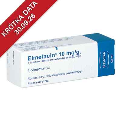 Elmetacin aerozol do stosowania zewnętrznego 50 ml od DAIICHI SANKYO EUROPE GMBH PZN 08301771