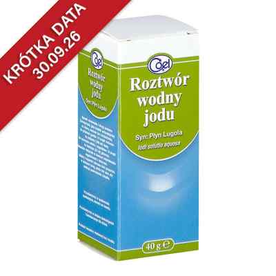 Roztwór wodny jodu 40 g od WYTWÓRNIA EUCERYNY LABORAT.FARMAC.COEL SPÓŁKA JAWN PZN 08302475