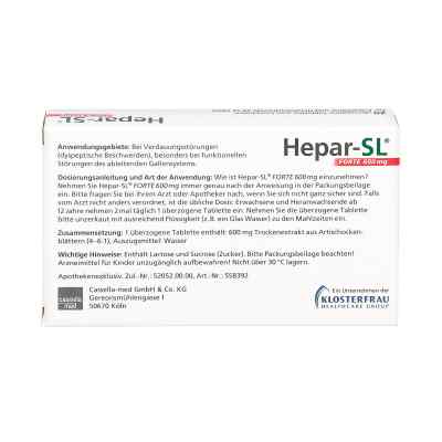 Hepar-SL forte 600 mg tabletki powlekane Hepar-SL forte 600 mg tabletki powlekane