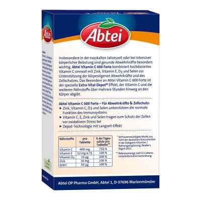 Abtei Witamina C 600+cynk+witamina D3 Tabletki zamów na apo-discounter.pl
