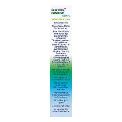Doppelherz Ginkgo 120 mg system Filmtabletten Doppelherz Ginkgo 120 mg system Filmtabletten