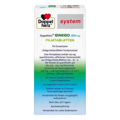 Doppelherz Ginkgo 120 mg system Filmtabletten Doppelherz Ginkgo 120 mg system Filmtabletten