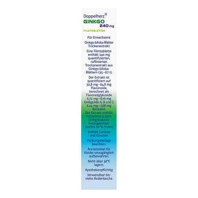 Doppelherz Ginkgo 240 mg system Filmtabletten Doppelherz Ginkgo 240 mg system Filmtabletten