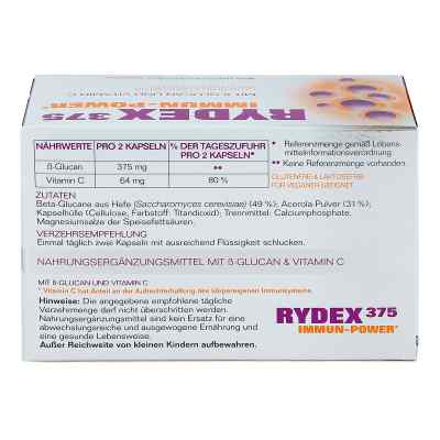 Rydex 375 Beta-glucan und Vitamin C Kapseln Rydex 375 Beta-glucan und Vitamin C Kapseln