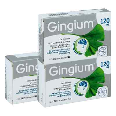 2x Gingium intens 120mg (60 stk) + Gratis Gingium intens 120mg ( 3 op. od Hexal AG PZN 08130218