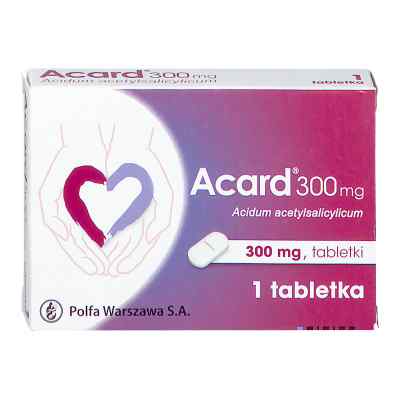 Acard 300 mg 1  od ZAKŁADY FARMACEUTYCZNE POLPHARMA PZN 08301202