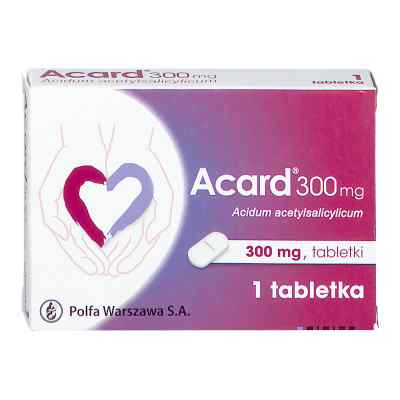 Acard 300 mg 1  od ZAKŁADY FARMACEUTYCZNE POLPHARMA S.A. PZN 08301202