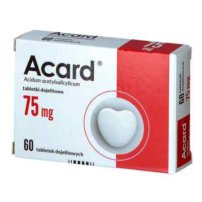 Acard 75 mg tabletki dojelitowe 60 tabl. od WARSZAWSKIE ZAKŁ.FARM. POLFA S.A. PZN 08300187