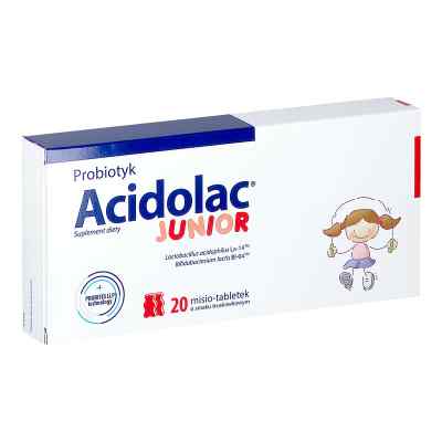 Acidolac Junior misie tabletki o smaku truskawkowym 20  od ZAKŁ. FARMACEUTYCZNE POLPHARMA S PZN 08303740