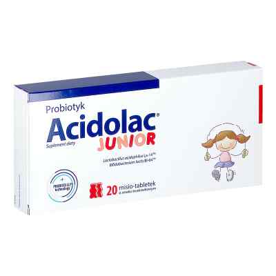 Acidolac Junior misie tabletki o smaku truskawkowym 20 od ZAKŁ. FARMACEUTYCZNE POLPHARMA S PZN 08303740