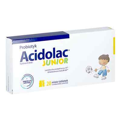 Acidolac Junior misio tabletki o smaku białej czekolady 20 od ZAKŁ. FARMACEUTYCZNE POLPHARMA S PZN 08303541
