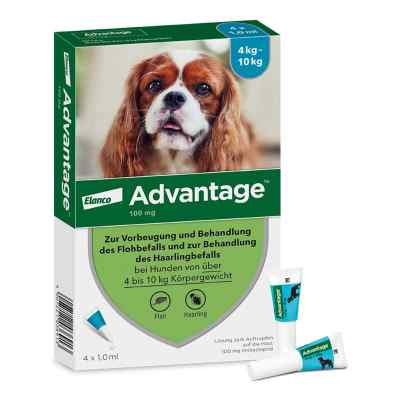 Advantage 100 f. Hunde Einzeldosispip. 4 szt. od Elanco Deutschland GmbH PZN 08613311