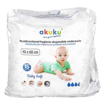 AKUKU PODKŁAD JEDNORAZOWY 40X60 CM BABY SOFT 15 szt A0500 40X60 
