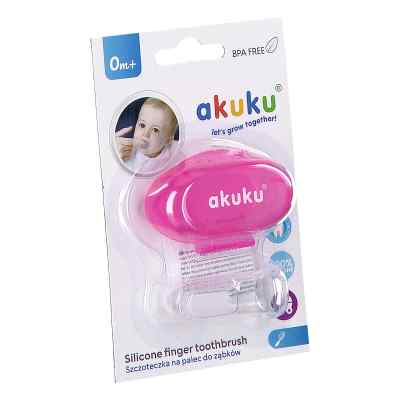 AKUKU Szczoteczka silikonowa w etui PINK A0265
