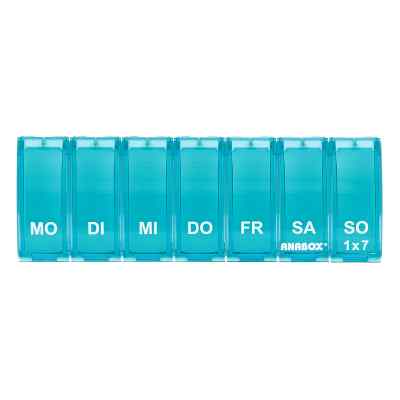Anabox 1x7 pojemnik na leki tygodniowy turkusowy 1 szt. od WEPA Apothekenbedarf GmbH & Co K PZN 05986810