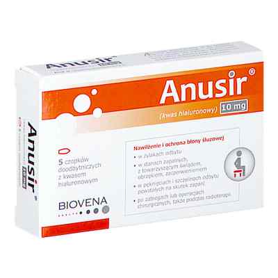 Anusir czopki doodbytnicze z kwasem hialuronowym 5  od BIOFAKTOR SP. Z O.O PZN 08303098