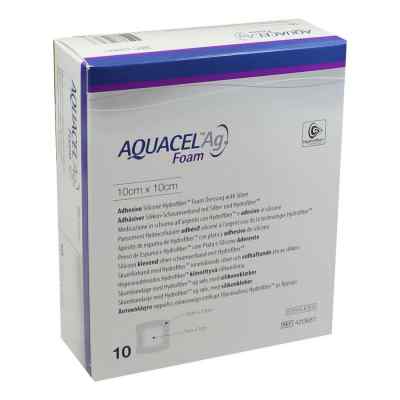 Aquacel Ag Foam adhäsiv 10x10cm Verband