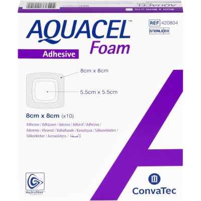 Aquacel Foam adhäsiv 8x8 cm Verband 10 szt. od B2B Medical GmbH PZN 11521920