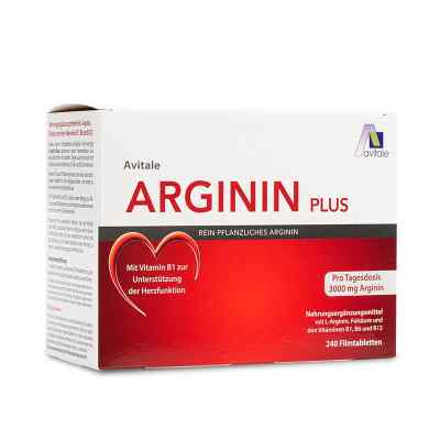 Arginin plus witamina B1+B6+B12+ kwas foliowy tabletki powlekane 240 szt. od Avitale GmbH PZN 12576627