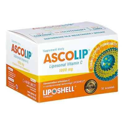 ASCOLIP Liposomal Vitamin C 1000 mg o smaku cytryny i pomarańczy 30  od LIPID SYSTEMS SP. Z.O.O. PZN 08303614