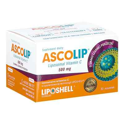 Ascolip Liposomal Vitamin C 500 mg saszetki o smaku czarnej porz 30  od  PZN 08303943