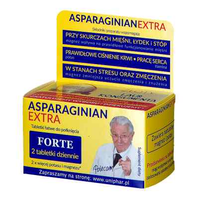 Asparaginian Extra Uniphar Magnez Potas tabletki 50  od UNIPHAR SP. Z O.O. PZN 08300231
