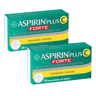 Aspirin plus C forte 800 mg480 mg Brausetabletten 2x10 szt. od Bayer Vital GmbH PZN 08100038