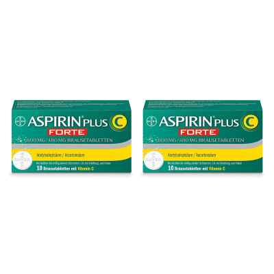 Aspirin plus C forte 800 mg480 mg Brausetabletten 2x10 szt. od Bayer Vital GmbH PZN 08100038