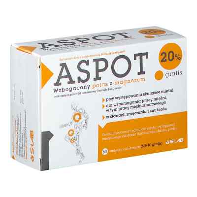 ASPOT 60 tabl. ( 50 tabl.+10 tabl. gratis) 50  od S-LAB SP. Z O. O. PZN 08301211