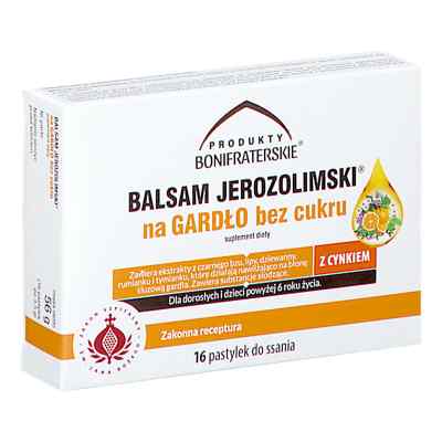Balsam Jerozolimski na gardło pastylki bez cukru 16  od EWA KROTOSZYN S.A. PZN 08303795