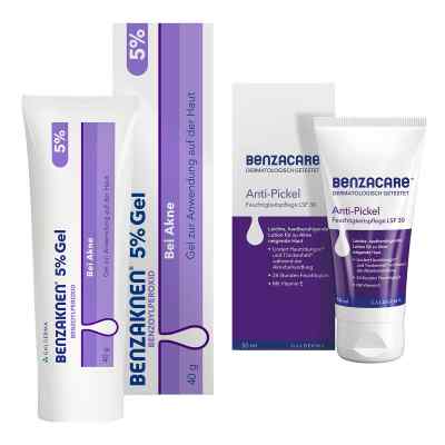 Benzaknen 5% + Benzacare Anti-pickel Feuchtigkeitspflege Spf30