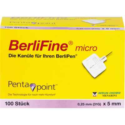 Berlifine Micro Kanuelen 0,25x5 mm 100 szt. od BERLIN-CHEMIE AG PZN 07108723