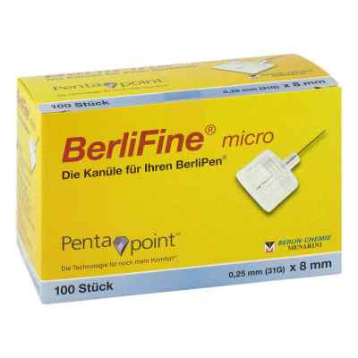 Berlifine micro Kanülen 0,25x8 mm 100 szt. od BERLIN-CHEMIE AG PZN 11141577