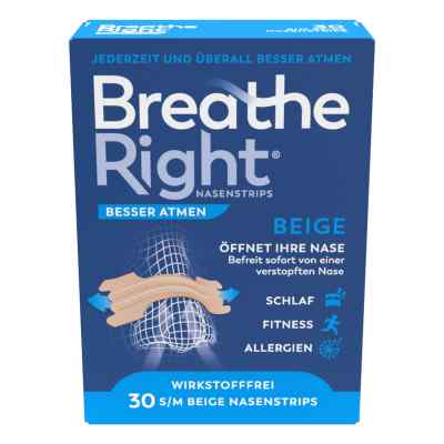 Besser Atmen Breathe Right plastry beżowe S/M 30 szt. od Pharma Netzwerk PNW GmbH PZN 17179173