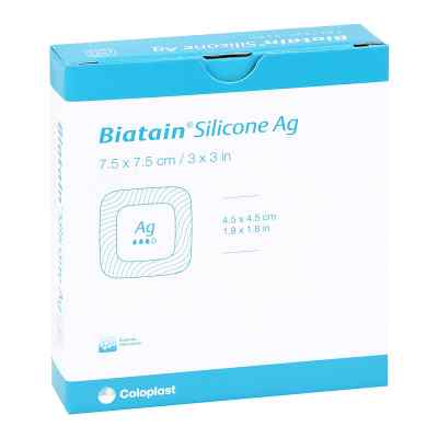 Biatain Silicone Ag Schaumverband 7,5x7,5 cm