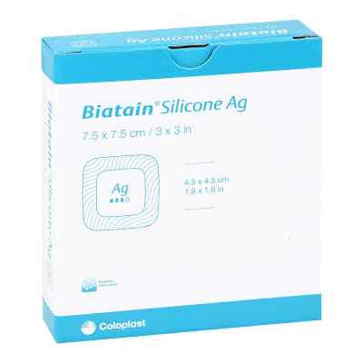Biatain Silicone Ag Schaumverband 7,5x7,5 cm