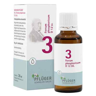 Biochemie Pflueger 3 Ferrum phosph.D 12 Tropfen 30 ml od Homöopathisches Laboratorium Ale PZN 06323833