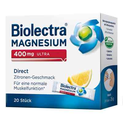 Biolectra Magnesium 400mg ultra Direct granulki smak cytryna 20 szt. od HERMES Arzneimittel GmbH PZN 10252151