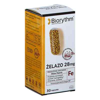 Biorythm Żelazo 28 mg kapsułki 30 od PZN 08304114