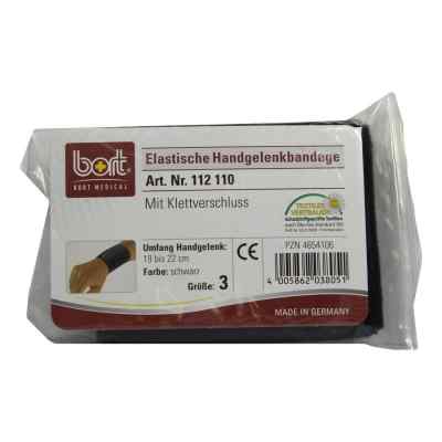 Bort Handgelenkbandage Gr.3 schwarz m.Klettvers.