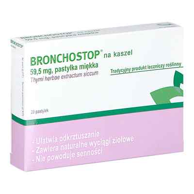 Bronchostop pastylki na kaszel 20  od KWIZDA PHARMA GMBH PZN 08303455